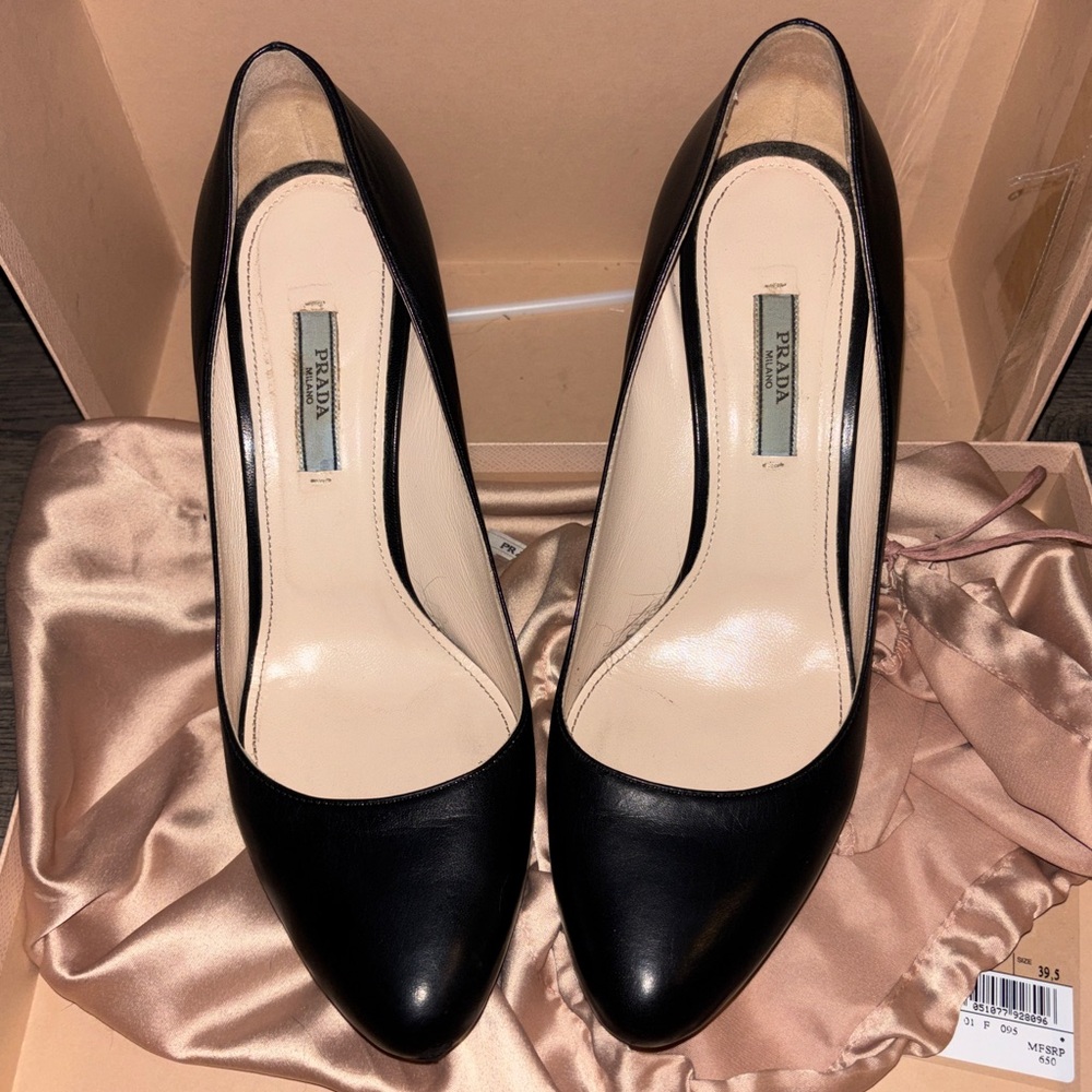 Prada Women's Black Leather Heels - image 1